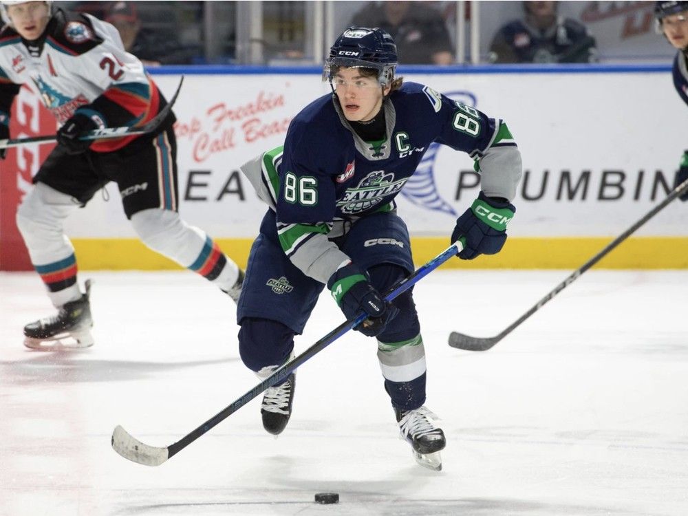 The first-round draft pick left Saturday's prospects game against the Seattle Kraken in Everett with an undisclosed ailment. Read more.