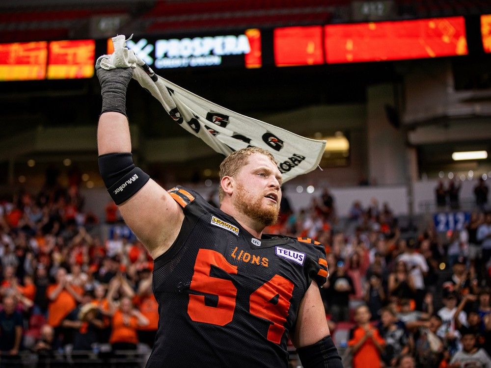 B.C. Lions offensive lineman Andrew Peirson.