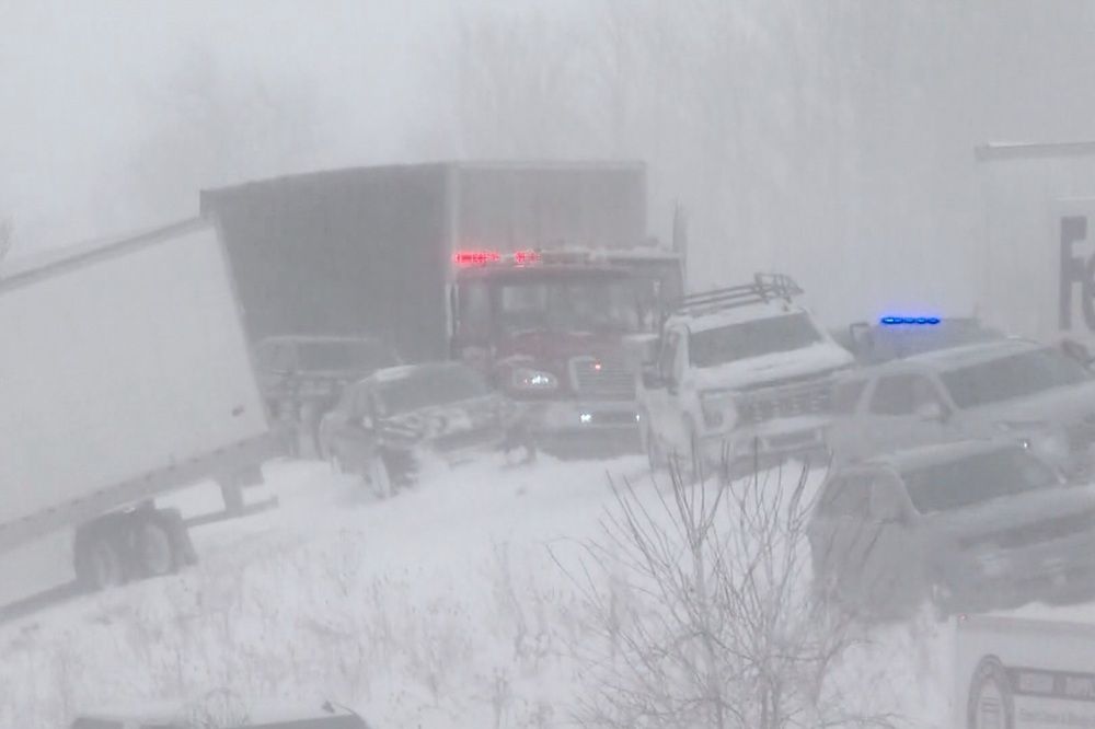 100-vehicle pileup in Michigan as snowstorms pound U.S., Canada