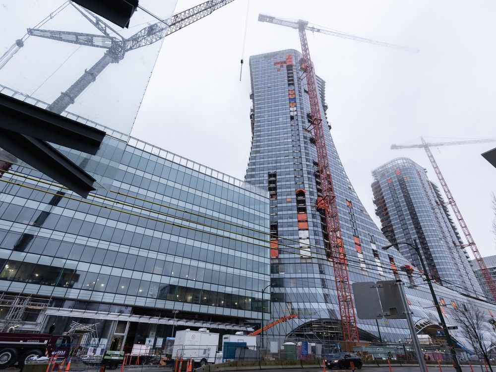 The Oakridge mall at 41st and Cambie in Vancouver is nearing completion, though various associated housing and office towers won't be ready till fall.