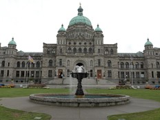 The legislature building in Victoria.