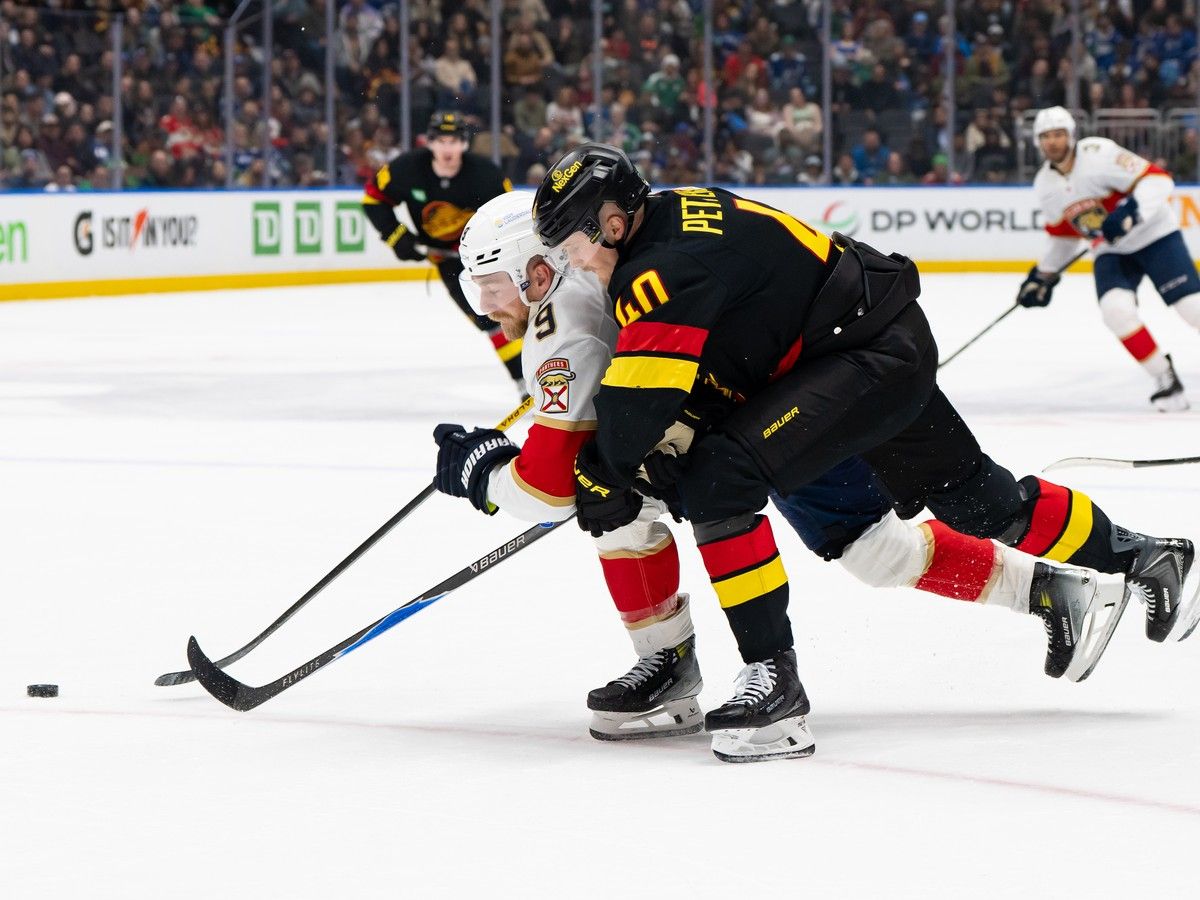 Elias Pettersson ended a 20-game goal drought with his first tally since Jan. 13 and added another as the power play struck twice early