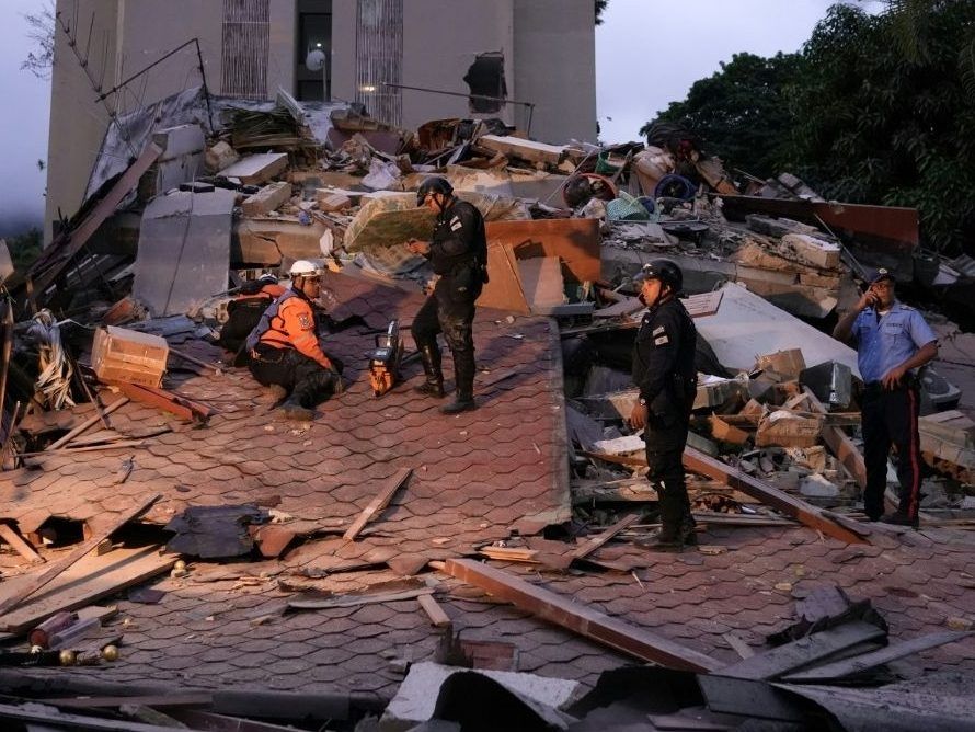 The earthquake caused some buildings in Venezuela to collapse.