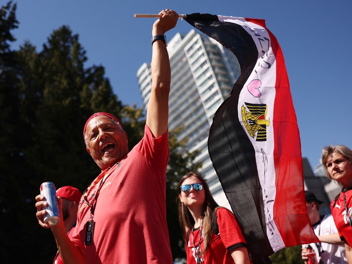 Egypt fans arrive before the World Cup 2026 Group G match between New Zealand and Egypt at B.C. Place on Sunday in Vancouver.