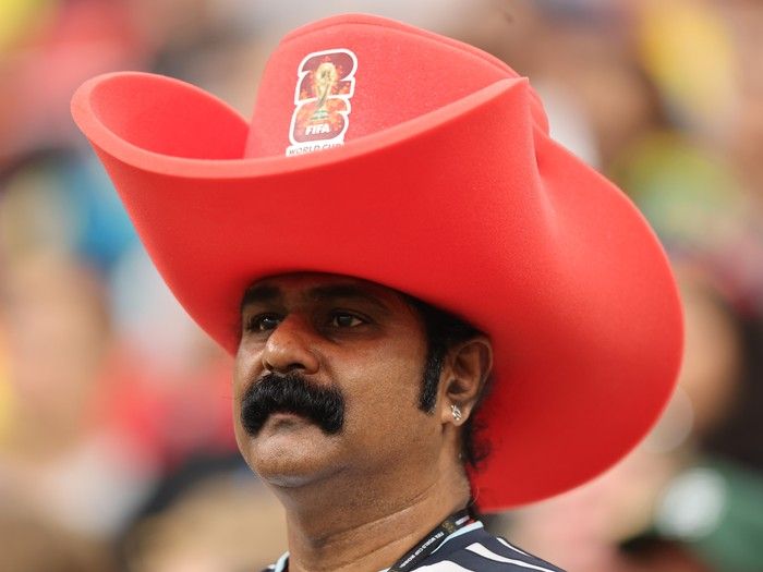 VANCOUVER, CANADA - JULY 07: A fan looks on during the FIFA World Cup 2026 Round of 16 match between Switzerland and Colombia at BC Place Vancouver on July 07, 2026 in Vancouver, British Columbia, Canada.
