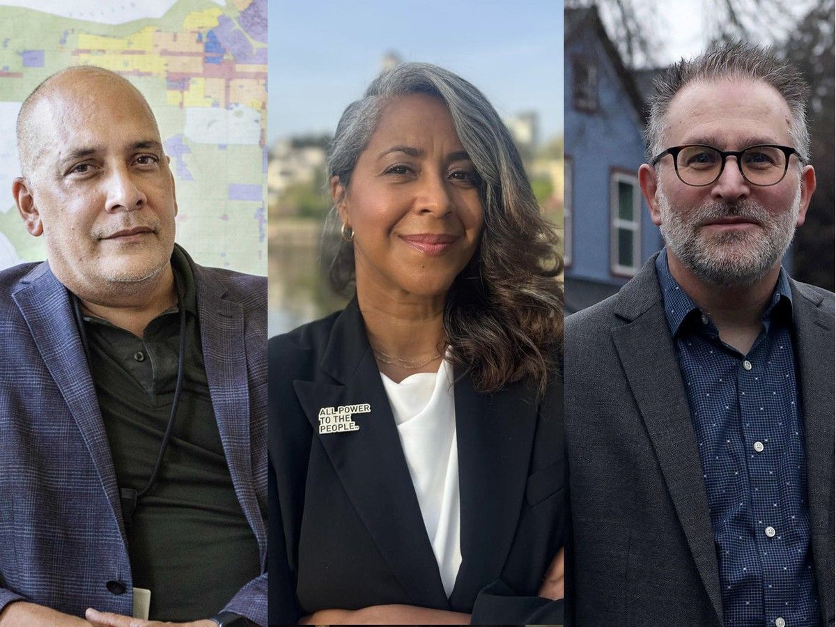Composite of three Vancouver mayoral candidates, from left: Pete Fry, Stephanie Allan and William Azaroff.