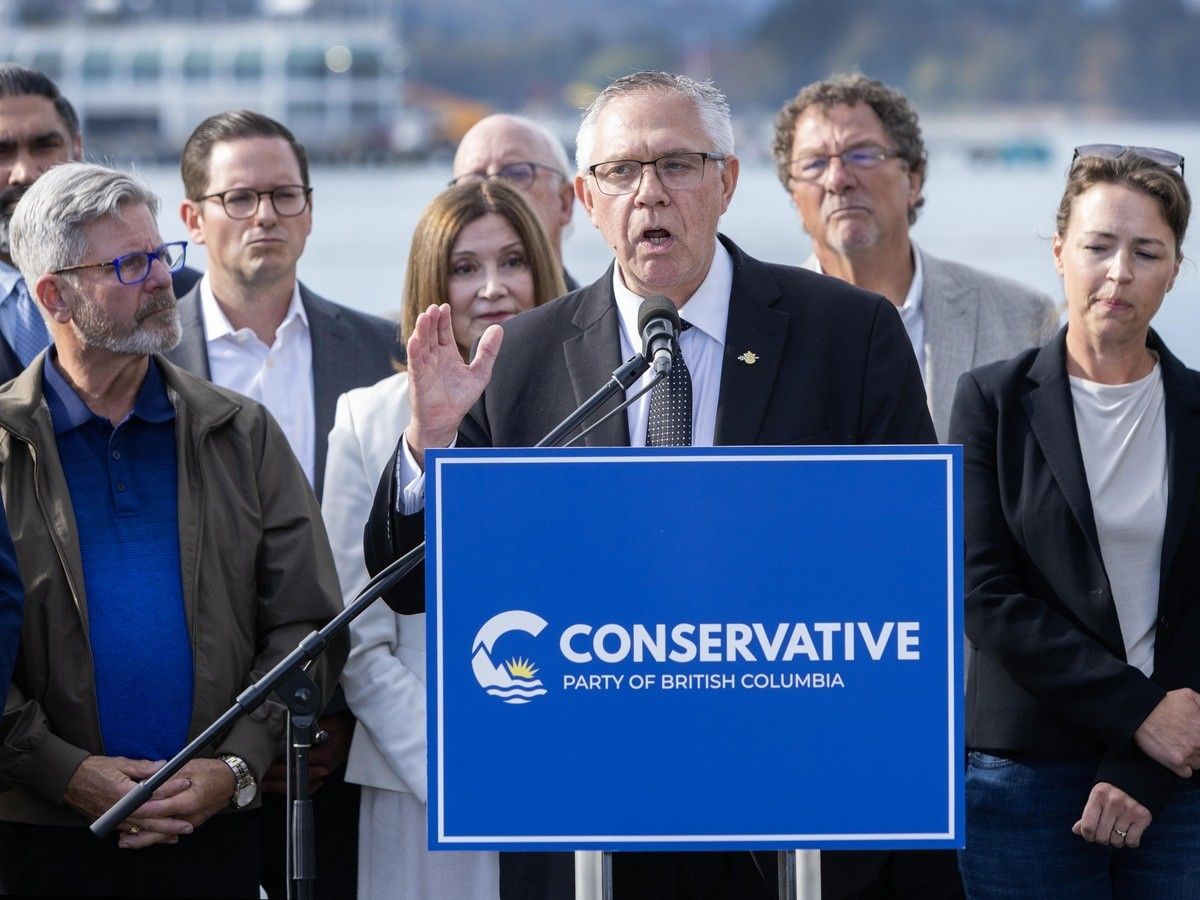 Conservative leader Lorne Doerkson at CRAB Park in Vancouver.