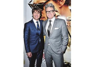 Actor-producer Tom Cruise, left, and director Christopher McQuarrie promote Rogue Nation in Toronto.