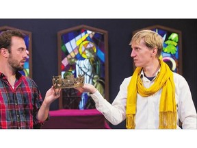 Actors Aaron Hursh, left, and Rob van Meenan star in Saskatoon Shakespeare Lab's production of Richard II.