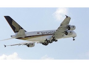 An Airbus A380 takes to the skies. Three per cent of pilots worldwide are female - in Singapore the figure is about one per cent.