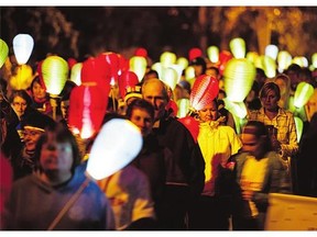 The annual Light the Night walk starts in Kiwanis Memorial Park at 5 p.m. on Saturday.