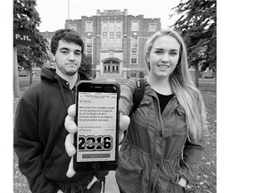 Balfour students Braedon Lowey and Tegan McIntosh started an online petition against Regina Public Schools' decision to stop holding grad banquets, starting this year.