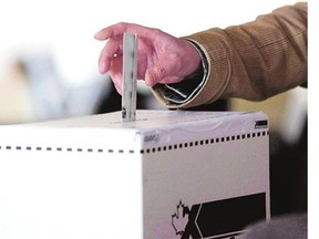 An Elections Canada ballot box can be seen in this Canadian Press file photo.