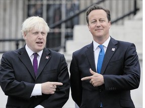 British Prime Minister David Cameron and London Mayor Boris Johnson were both members of an obscure university drinking club for rich Oxford kids in the late 1980s. Cameron's university antics are reported to have included inserting his privates into the mouth of a severed pig's head, according to a new book Call Me Dave by Tory insider Michael Ashcroft