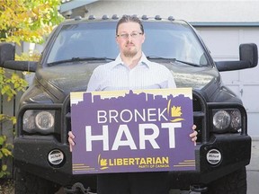 Bronek Hart, Libertarian Party candidate for Saskatoon-West, says the party's platform includes reducing the power of federal agencies like the CRTC.