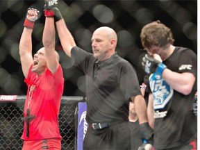 Chad Laprise, left, is one of the rising Canadian stars in Ultimate Fighting Championship.