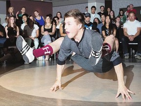 A competitor performs during the Game Theory breakdancing event at TCU Place on Saturday.