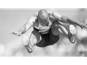 Damian Warner of London, Ont., is on track to break Canada's men's decathlon record after the first day of competition Wednesday at the 2015 Pan Am Games in Toronto.