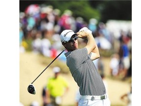 David Hearn of Brantford, Ont., plays his shot from the second tee during the second round of the 2015 PGA Championship at Whistling Straits on Friday in Sheboygan, Wis.