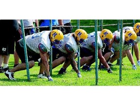 The defending national champion Saskatoon Hilltops opened training camp Monday with a pair of practices. The Hilltops will hold a pre-season game against the alumni on Thursday at the Saskatoon Minor Football Field. Game time is 7 p.m., with the $2 admission being donated to the Friendship Inn.