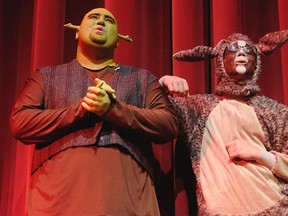 Rob Armstrong as Shrek and Andy Linsley as Donkey, in the Summer Players version of Shrek