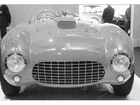 Ferrari 375 Plus on display at a 2011 Paris exhibit of fashion designer Ralph Lauren's collection of historical sports cars.