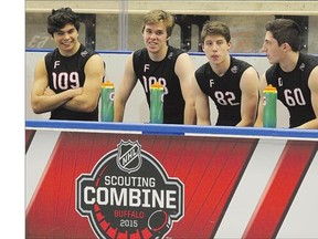From left: Nicholas Merkley, Connor McDavid, Mitchell Marner, and Zachary Werenski are among the bluechippers eligible for the NHL entry draft Friday and Saturday in Sunrise, Fla.