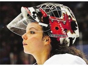 Goalkeeper Shannon Szabados, shown here at the 2014 Winter Olympics, wants a heavier workload in her second season playing men's pro hockey with the Columbus Cottonmouths.
