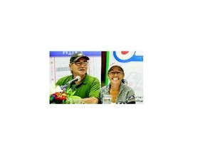Rod Holinaty and his partner Verna Tremblay from La Ronge pick up a Lotto 6-49 cheque for $14.2 million on Friday .
