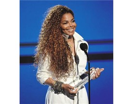 Janet Jackson, here accepting an award in June, plays the SaskTel Centre on Labour Day.