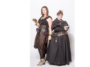 Jillian Battling, left, and Danielle Hunter, both as Steam Punks, pose for a photo at the Saskatoon Comic and Entertainment Expo at Prairieland Park on Sunday, September 20th, 2015.