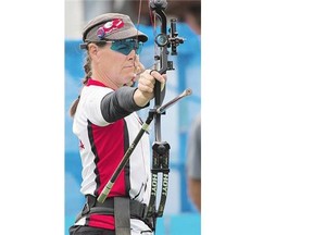 Karen Van Nest won silver in women's archery in Toronto on Monday.