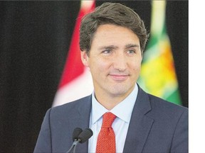 Liberal leader Justin Trudeau held a town-hall meeting during his stop in Saskatoon on Thursday.
