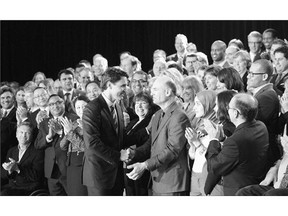 Liberal Party Leader Justin Trudeau greets supporters as he makes an announcement on fair and open government in Ottawa on Tuesday. Trudeau has promised that if a Liberal government were to come to power, they would scrap the first-past-the-post voting system.