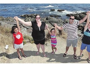Dan Lundy had a final wish before he goes blind - to see the ocean. Lundy, wife, Jenn, and children Gideon, 9, right, Jaelle, 7, left, and Adaya, 4, travelled to Victoria from Saskatchewan to check it off his bucket list.