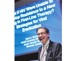 Dr. Mark Wainberg, a leading aids researcher speaking at the Canadian society of microbiologists Conference at the u of regina on thursday.