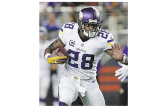 Minnesota Vikings running back Adrian Peterson car-