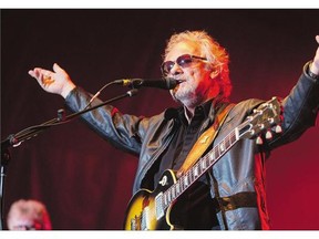 Myles Goodwyn of Canadian rock mainstays April Wine greets the crowd at Rock the River Friday.