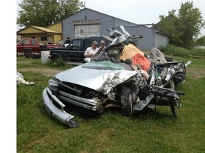 Michelle Taylor was crushed to death and her car destroyed when a truck equipped with off-road tires crashed into her.