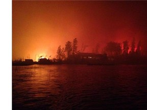 Fires rage in Wadin Bay, about 30 kilometres north of La Ronge. Three structures there have burned.