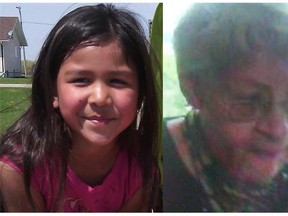 Five-year-old Aries Hotomanie (left) and her grandmother Patricia Mandeville have not been seen or heard from since leaving a Rhein, Sask. home Friday afternoon.