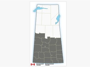 Forest fires in the United States are compromising air quality in the entire southern half of Saskatchewan, including Saskatoon, according to a statement by Environment Canada.