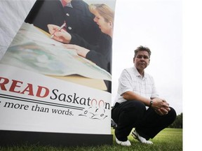 Clint Broten was an adult literacy award winner from READ Saskatoon and posed following a golf tournament for the organization at Saskatoon Golf and Country Club