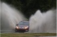 A huge puddle in the southbound lanes of Preston Avenue between 108th Street and College Drive was creating spectacular splashes during Tuesday's storm.