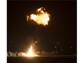 The Saskatoon Fire Department burned off a container of unstable chemicals that caused an evacuation Friday.