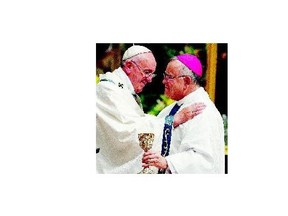 Philadelphia archbishop Charles Chaput, seen greeting Pope Francis during the recent papal visit to the United States, says potential changes to the church's practice of marriage risk doing harm to the Catholic faith.