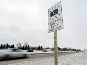 The photo radar camera that rotates between five Saskatoon school zones will be relocated to Circle Drive next month when school zone speed limits are no longer in effect. TROY FLEECE / Regina Leader-Post