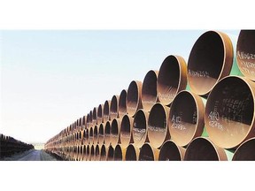 Pipes for the Keystone XL pipeline sit in a yard in Gascoyne, N.D. TransCanada has waited more than six years for permission to build the link from Alberta to U.S. refineries.