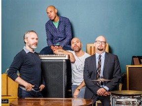 The Bad Plus Joshua Redman plays the Broadway Theatre Thursday night. (Photo by David Jacobs)