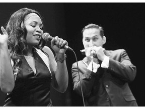 Raoul Bhaneja and Divine Brown in Life, Death and the Blues.